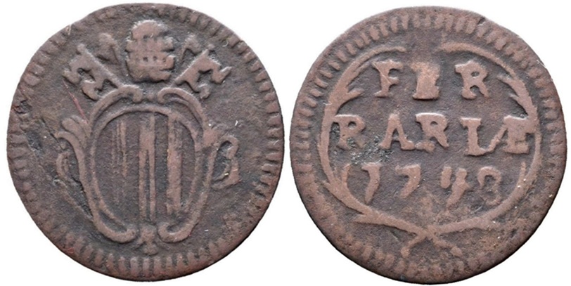 Benedict XIV 1748 Mezzo Quattrino